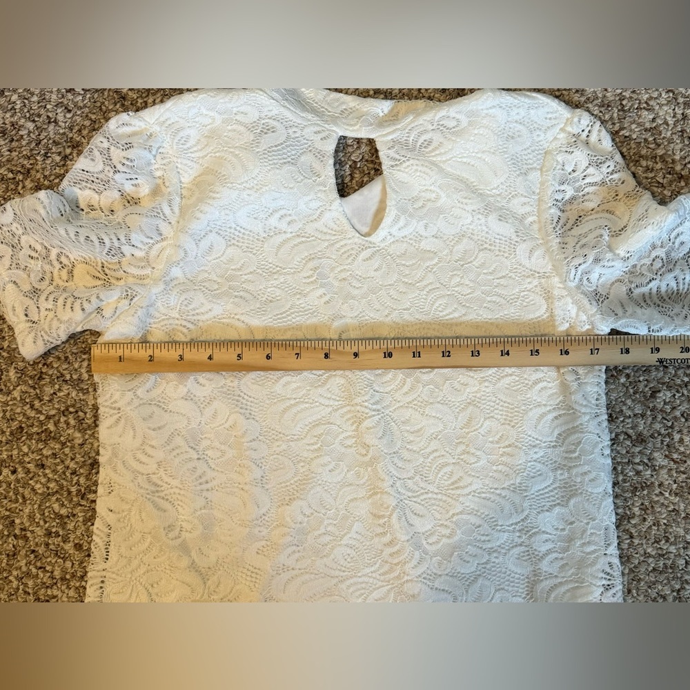 White Lace High Neck Blouse - Picture 4 of 7